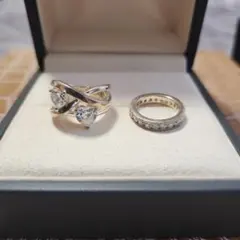 フォリフォリ ハート型リングとエタニティリング 2点セットで3200円！