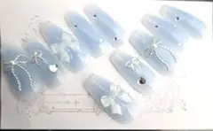 水色 ネイルチップ 10個セット