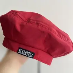 STUSSY 赤 ベレー帽