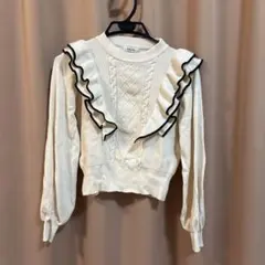 INGNI イング ニット ホワイト フリル 白