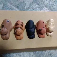 陶滋器製猫の箸置き5個セット