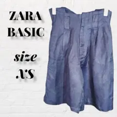 168【ザラベーシック】XS パンツ ショート丈 ネイビー　紺