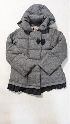 組曲KUMIKYOKU グレー　リボン付き　ダウンコート　140cm