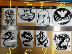 今だけ2枚550円ですイカ 猪 鳥 ドラゴン chanカッティングステッカー