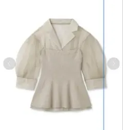 SNIDEL シフォン 半袖ブラウス ピンクベージュ　ビスチェニット