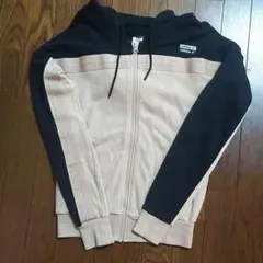 adidas ジップアップパーカー ベージュ/ブラック