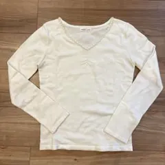 ANNA LUNA ビーズ付きVネック長袖トップス　薄手ニット