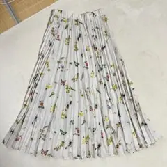 Eimee Law ボタニカル昆虫プリントプリーツスカート オフホワイト 花柄のサムネイル