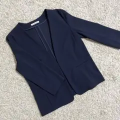 NATURAL BEAUTY BASIC ノーカラー ジャケット 美品 八分袖