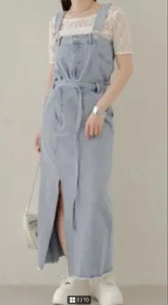 chico デニムジャンパースカート