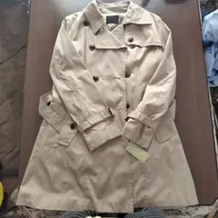 ベージュ トレンチコート Lサイズ ウエストベルト付き