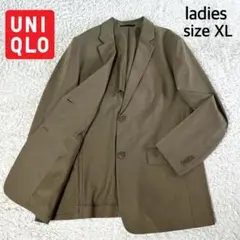 【未使用品】UNIQLO テーラードジャケット/リラックスフィット カーキ XL