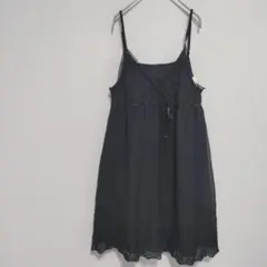 【CINEMA CLUB】未使用品 ノースリーブ ひざ丈ワンピース ブラック