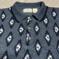 80s Bugle Boyニットポロ 総柄ニットセーター クリーニング済み 美品