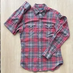 ポロラルフローレン 90s ウエスタンシャツ フランネル 長袖 S チェック