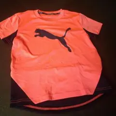 PUMA オレンジ 黒 Tシャツ