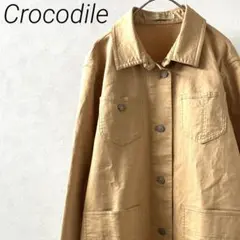 Crocodile デニムジャケット ポケット付き ストレッチ シンプル 大きめ