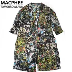 MACPHEE マカフィー　シアー　花柄 ロングガウン 長袖　透け　カーディガンのサムネイル