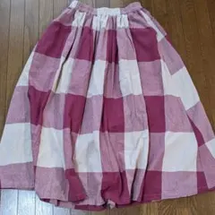 Samansa mos2 ブロックチェックギャザースカート