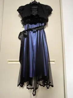 【超美品】エレガントなパーティードレス 黒と青