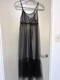 ブラックメッシュキャミワンピース
