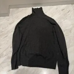 UNIQLO カシミヤ100%タートルネックセーター M ダークグレー