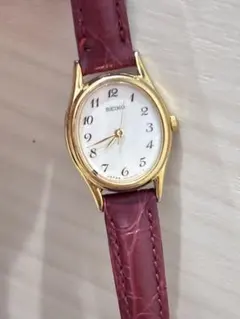 SEIKO アナログ腕時計 ゴールド/パープル