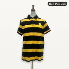 zk994【M】RCB Polo Club ポロシャツ ボーダー柄 刺繍 ロゴのサムネイル