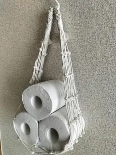 マクラメ トイレットペーパー収納 3ロール用