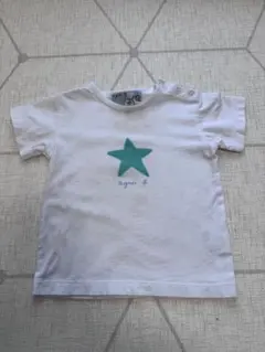 agnès b. ホワイト星プリントＴシャツ 1歳