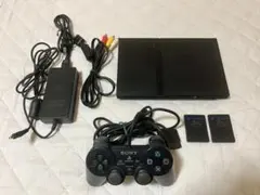 [完動品]PS2本体　薄型SCPH-70000GT メモリーカード2枚付き