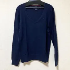 TOMMY HILFIGER トミーヒルフィガー　ネイビー Vネック 長袖 M