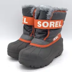極美品 SOREL ソレル スノー ブーツ 17cm グレー オレンジ