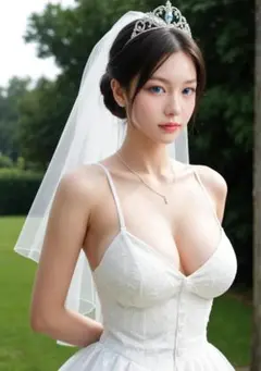 高画質 AI美女 A4 ウエディングドレス ポスター AY014