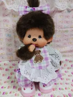 モンチッチ　Sサイズ　お洋服A-63 3点セット かぼちゃパンツ　フリル　ピンク