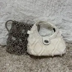ハンドバッグ ショルダーバッグ バッグ 2つセット ビーズ