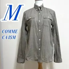 COMME CA ISM コムサイズム 長袖シャツ 総柄 ベージュ カジュアル