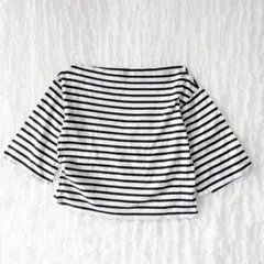 アーバンリサーチ クロップドTシャツ ボーダー 綿 ボートネック F 袖スリットのサムネイル