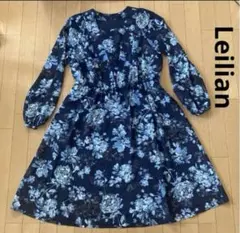 レリアン 近年モデル 花柄 フレアワンピース13＋XL 日本製