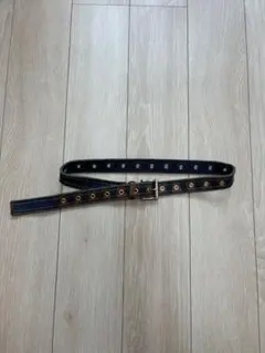 ネイビー デニム レザースタッズ ベルト