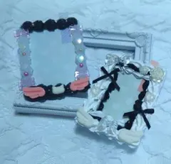 ハンドメイド　硬質ケース　トレカケース　ホイップデコ　推し活　黒　白