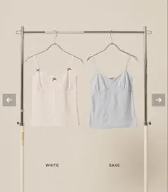 ハートネック ドット柄 キャミソール TINA：JOJUN サックスのサムネイル