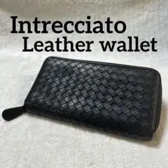 イントレチャート ラウンドファスナー長財布 ブラック
