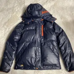 オニツカタイガー ダウンジャケット フリー袖 ネイビー フード　冬服　防寒