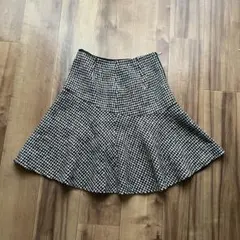 ANAYI 上品ミニフレアスカート 千鳥格子 ウール混 サイズ36