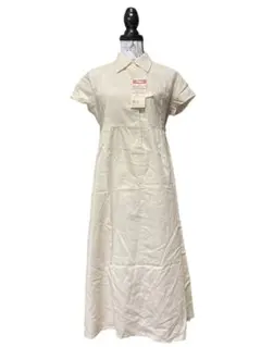 無印良品　マタニティ綿麻襟付きワンピース　ベージュ　MーL