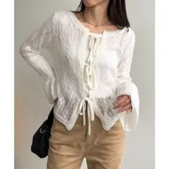 【値下げ不可】カプリシューレマージュ　2wayモヘアリボンニットカーディガン