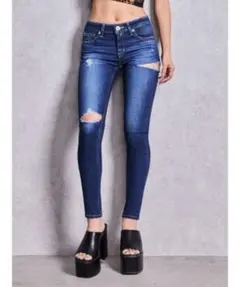 【美品】GYDA ダメージスキニーデニムパンツ　Mサイズ