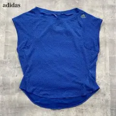 アディダス【M】Tシャツ ノースリーブ メッシュ キーホールバック フィットネス