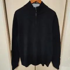 L.L.Bean ハーフジップコットンニット Lサイズ ブラック